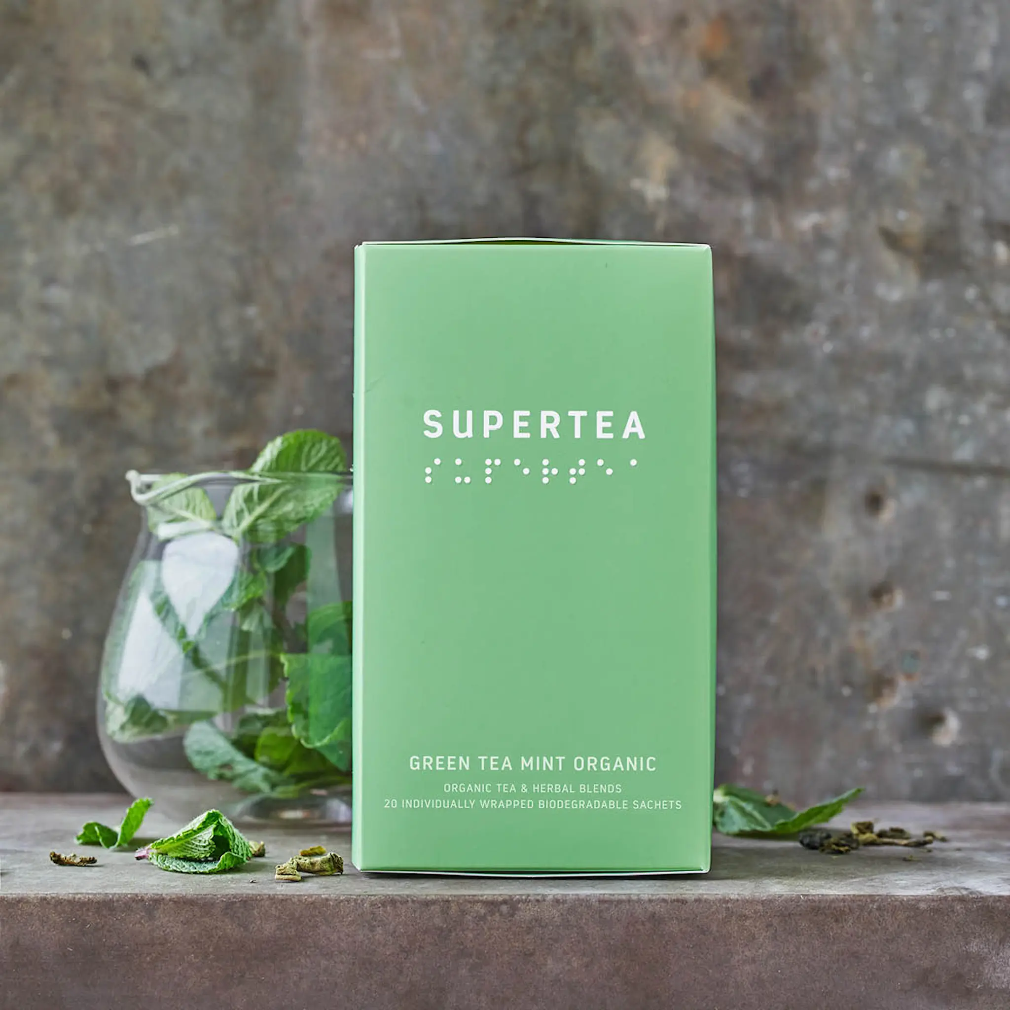 Teministeriet Supertea ekologiskt grönt te 30g 20-pack mynta