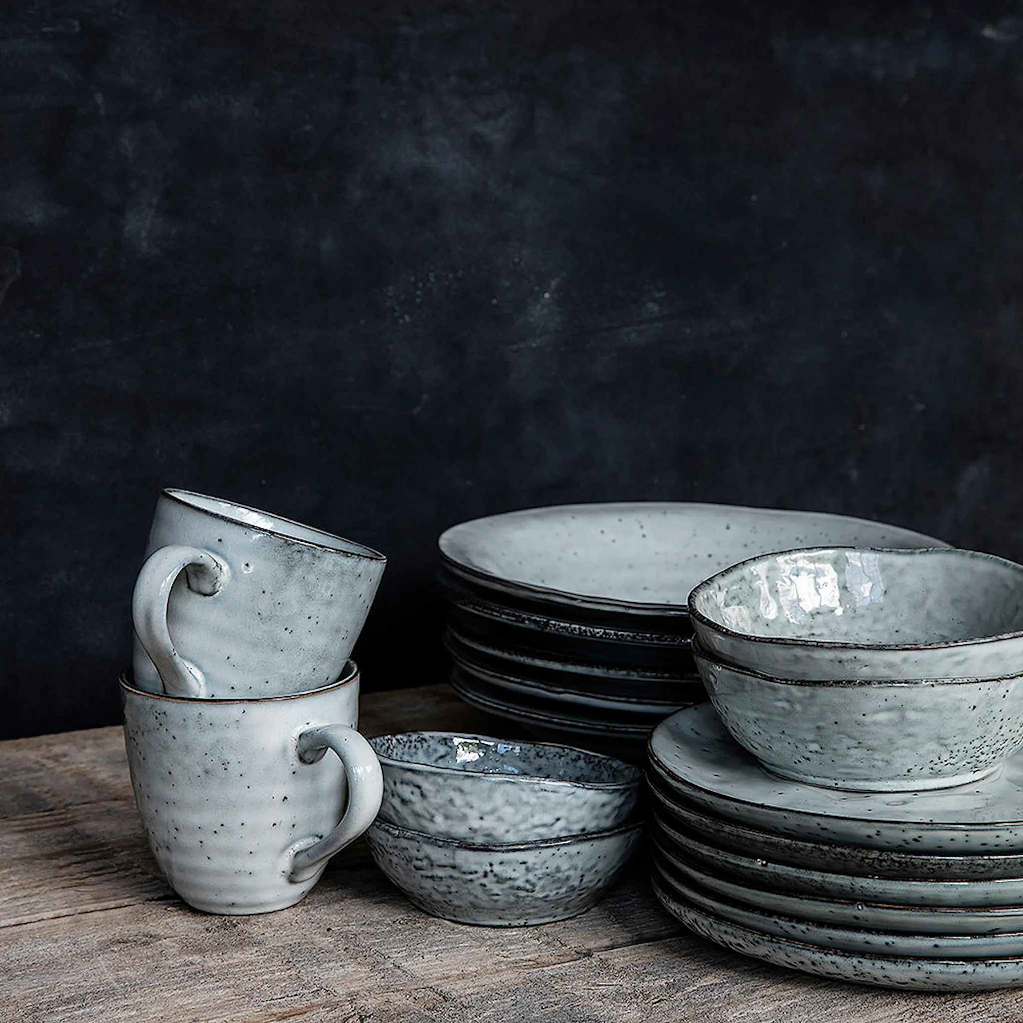 House Doctor Rustic Skål Grå/Blå 21,5 cm