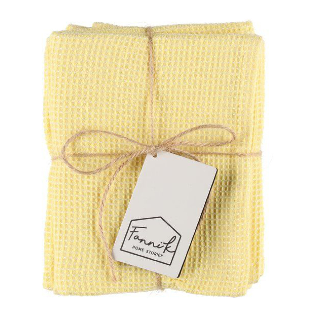 Fanni K Bamboo kökshandduk 2-pack 50x70 cm gul