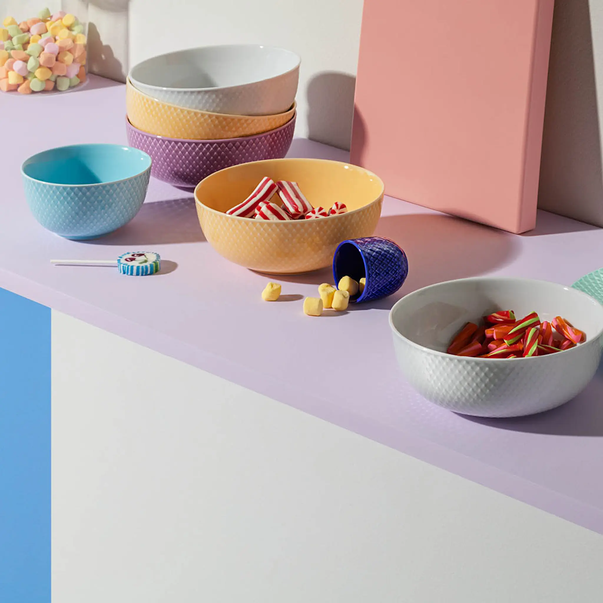 Lyngby Porcelæn Rhombe Color Skål 11 cm Turkos