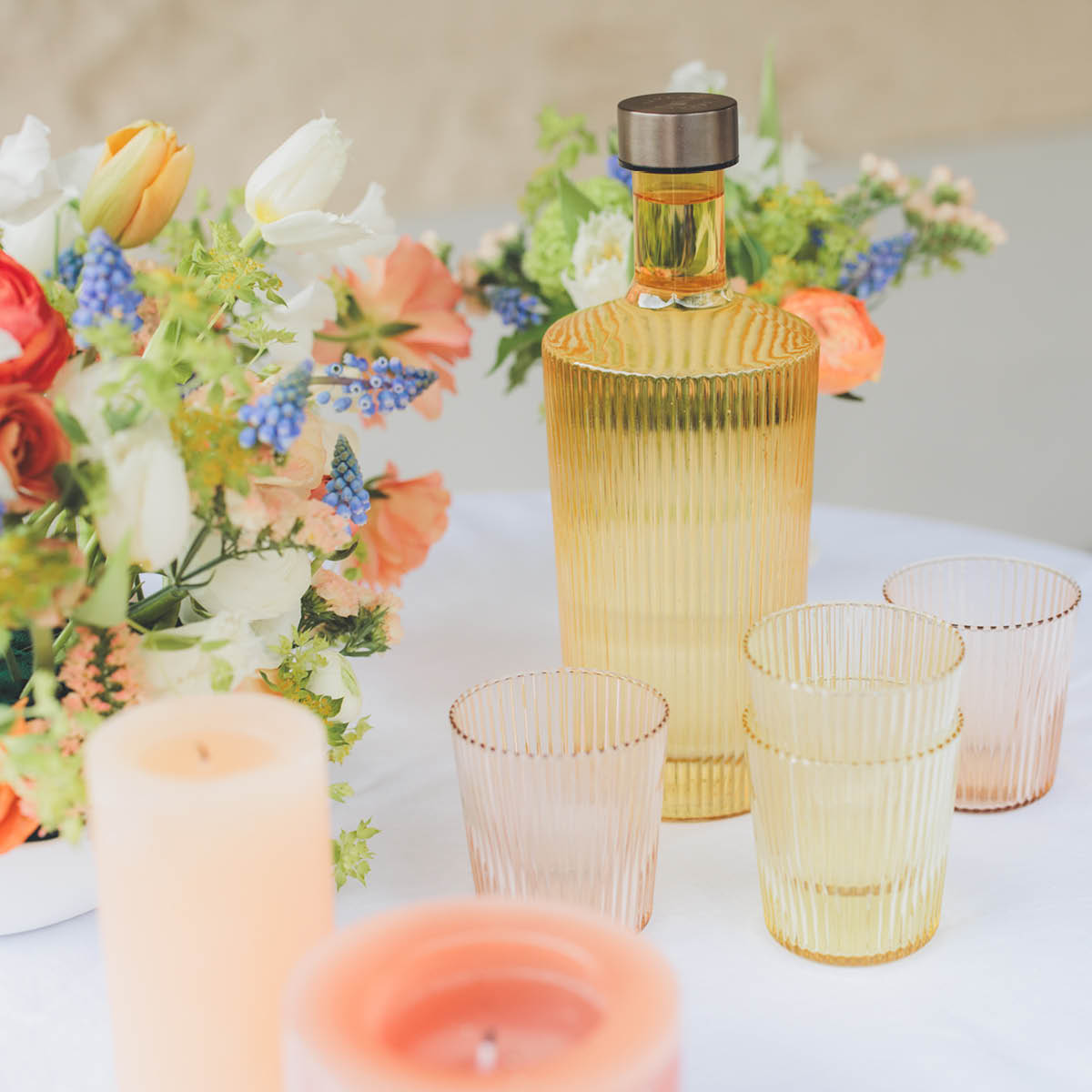 Paveau Ribbed Elegance glas Pink 25 cl rosa