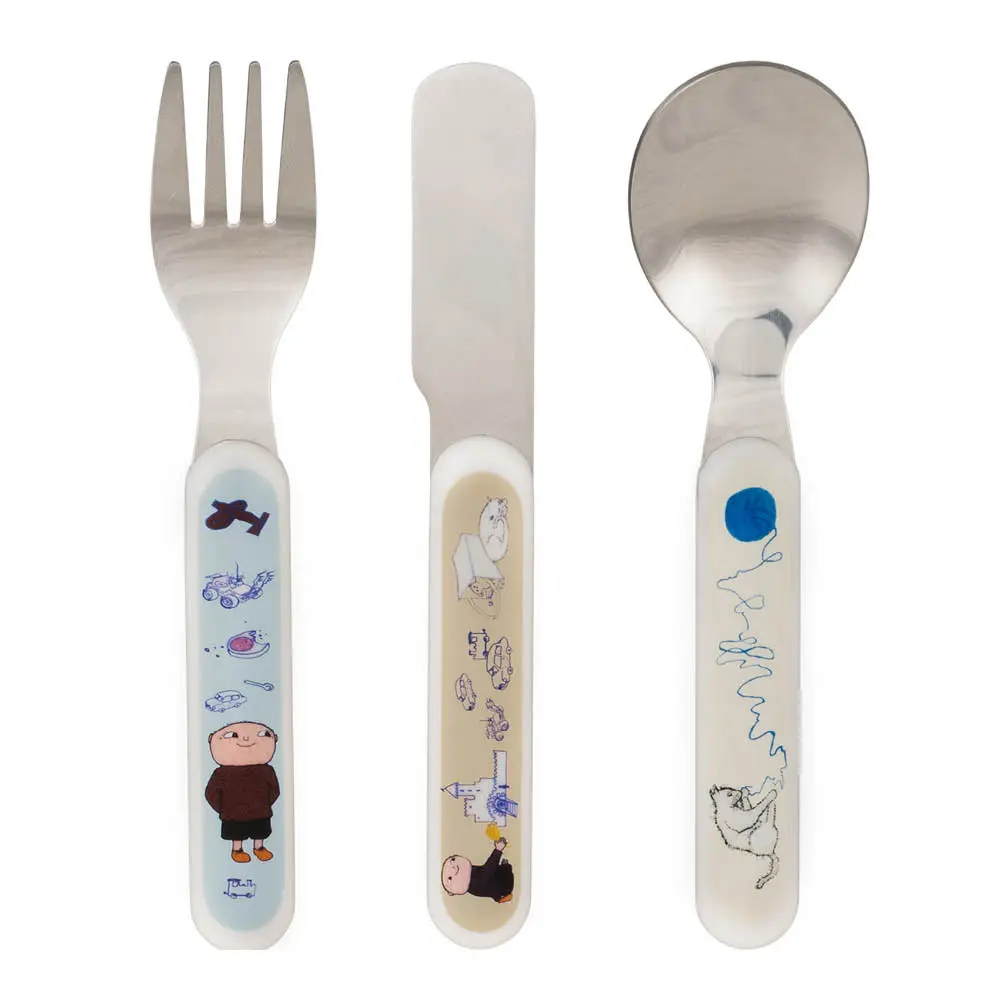 Albert Åberg barnebestikk 3 deler blå