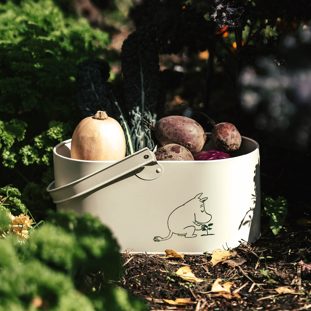 Muurla Mumin spann i plåt 17,5 cm naturvit