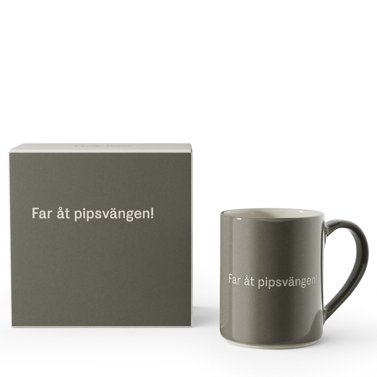 Design House Stockholm Astrid Lindgren Mugg Mörkgrå Far åt pipsvängen!
