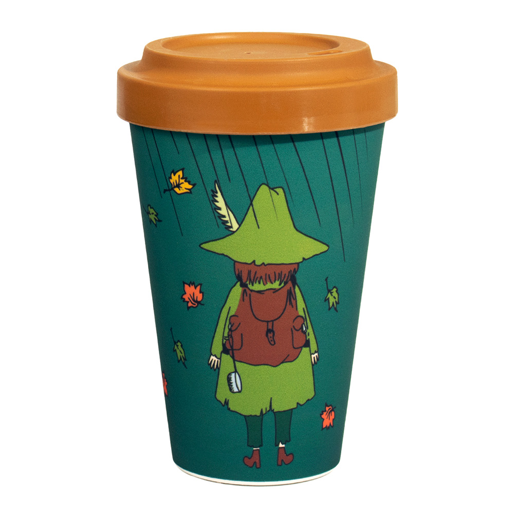 Nordicbuddies Mumin take away mugg 45 cl Snusmumriken i höstväder grön