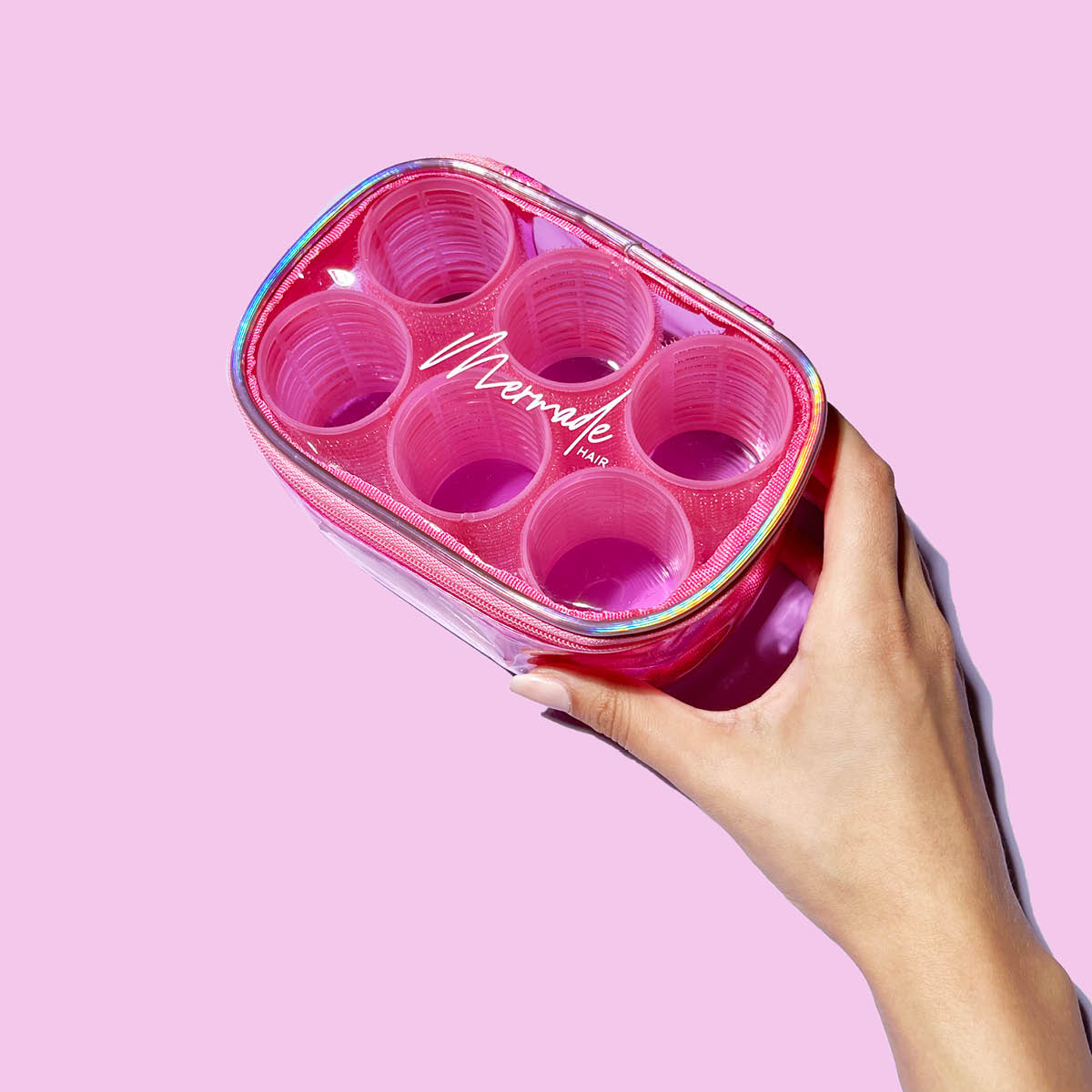 Mermade Velcro Rollers Kit hårspolar kardborre 6-pack rosa