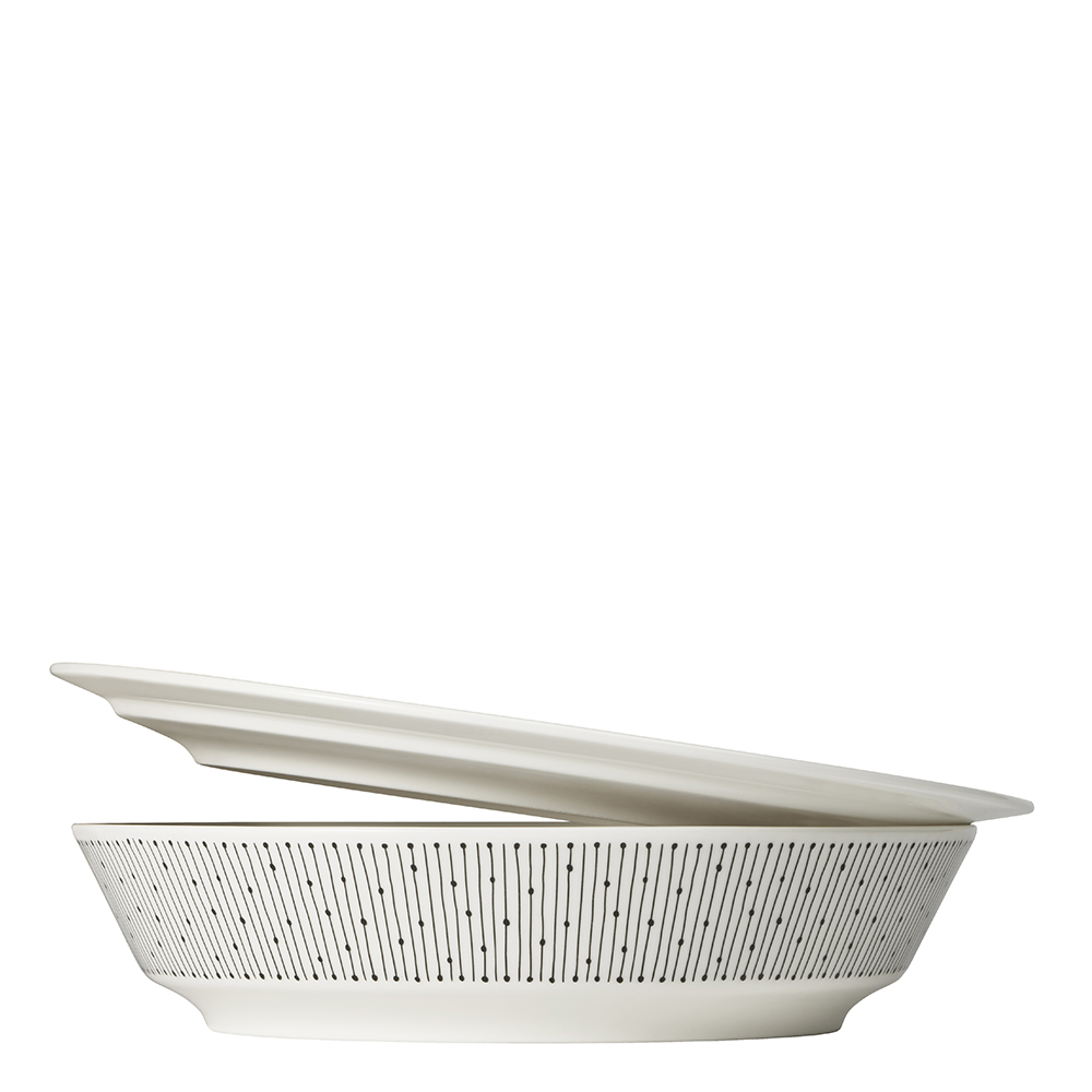 Arabia Mainio Sarastus Tallrik Djup 23 cm Vit/Svart