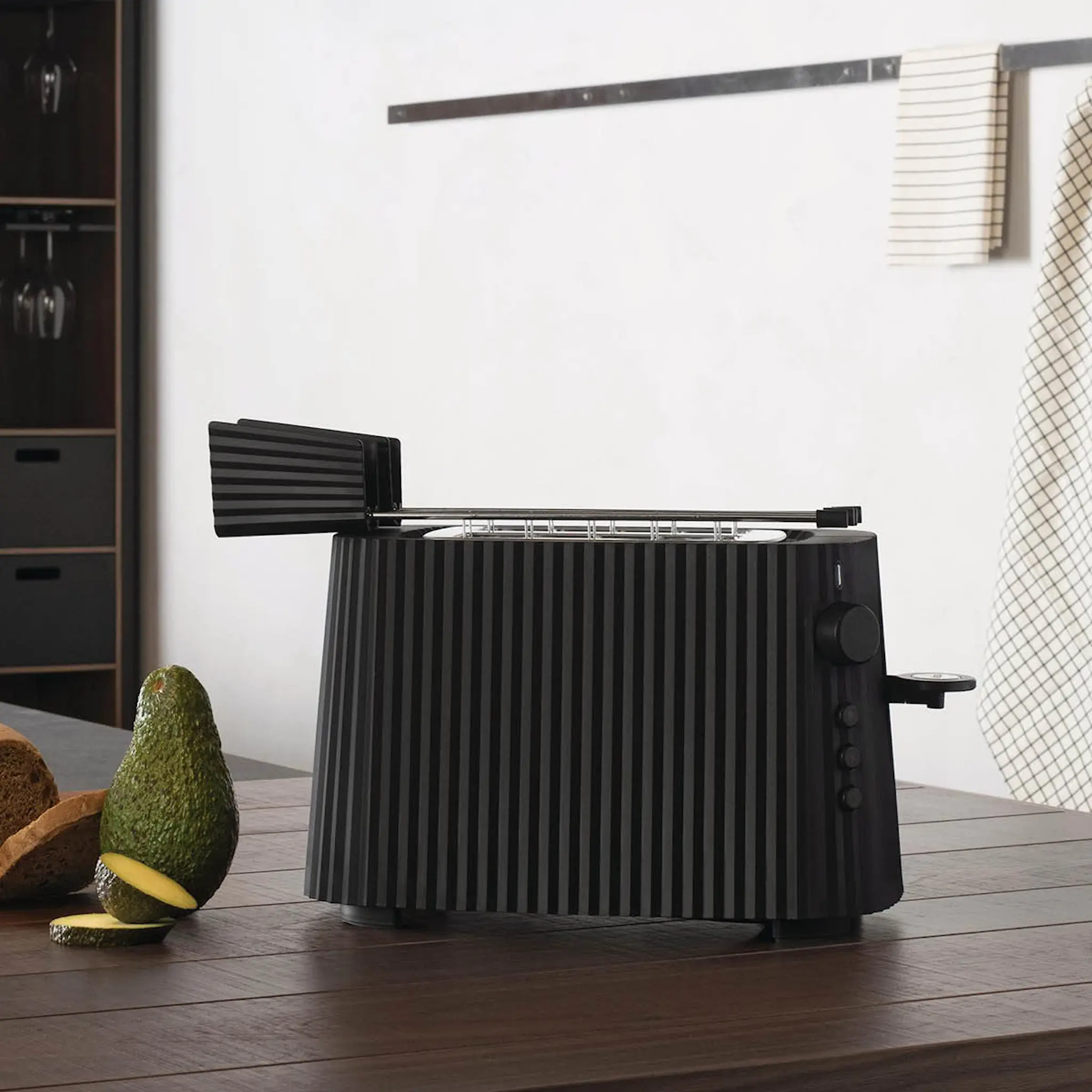 Alessi Plissé Brödrost 2 skivor Svart