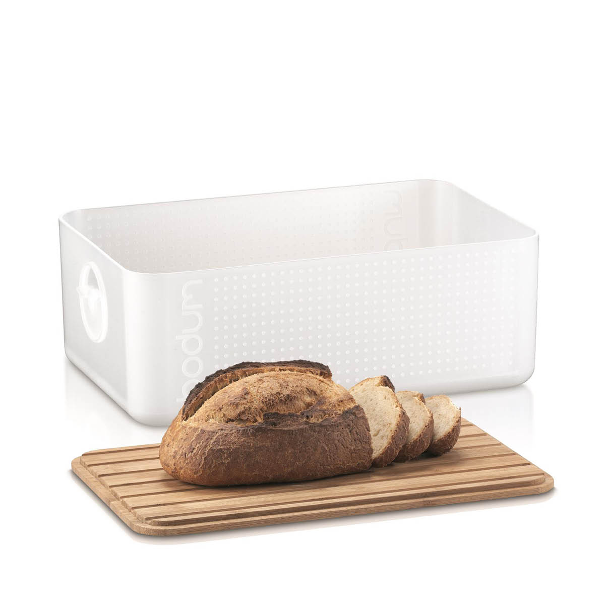 Bodum Bistro brødboks m/skjærefjøl hvit