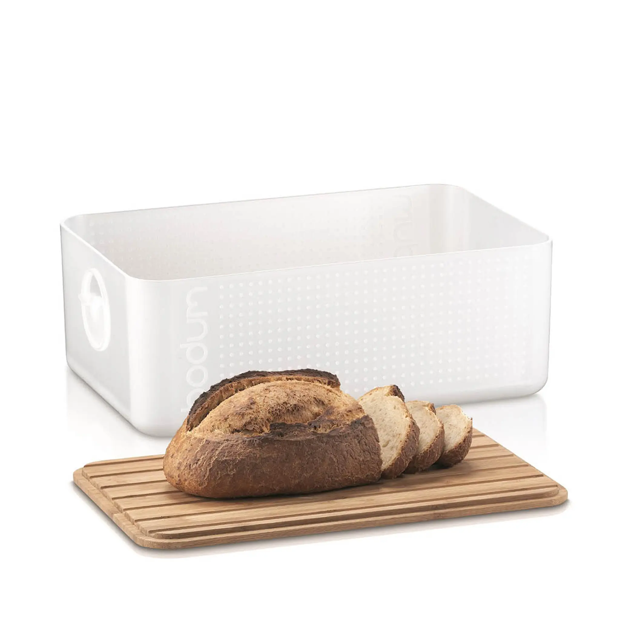 Bodum Bistro brødboks m/skjærefjøl hvit
