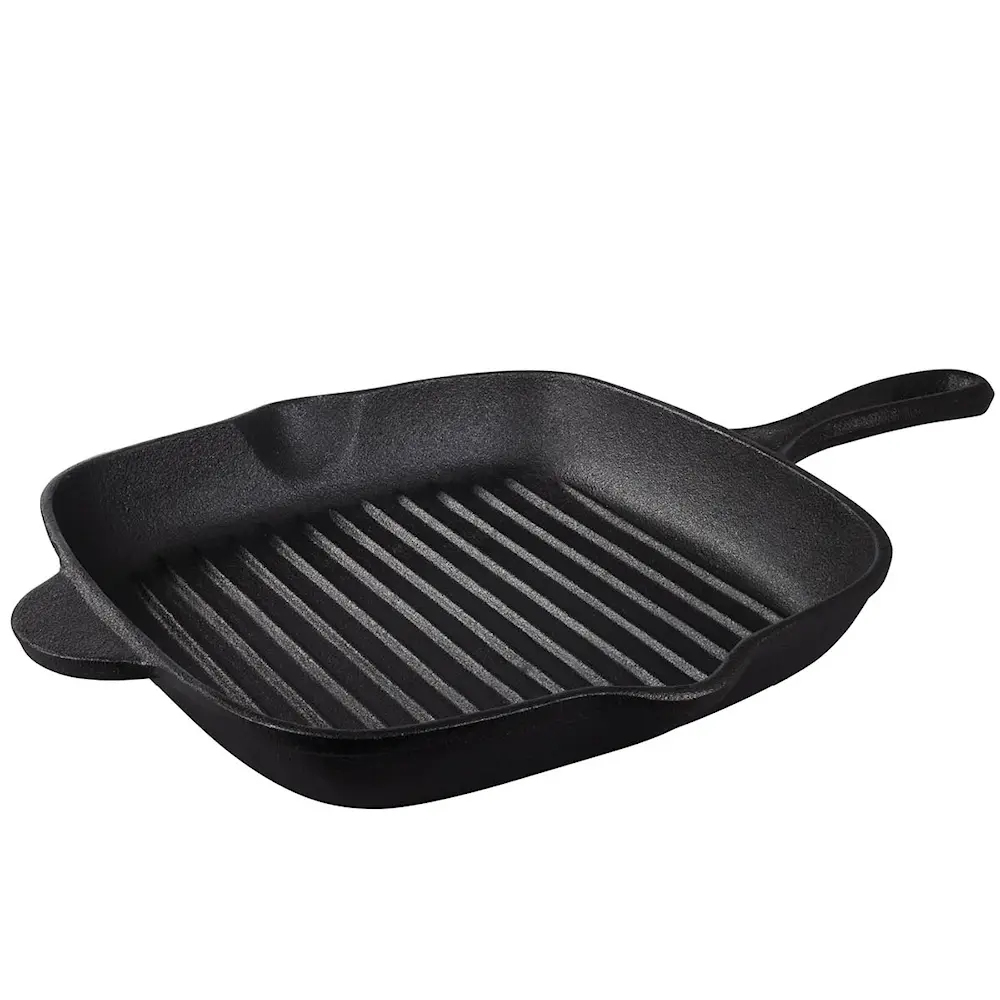 Cast iron grillpanne firkantet 2,2L svart