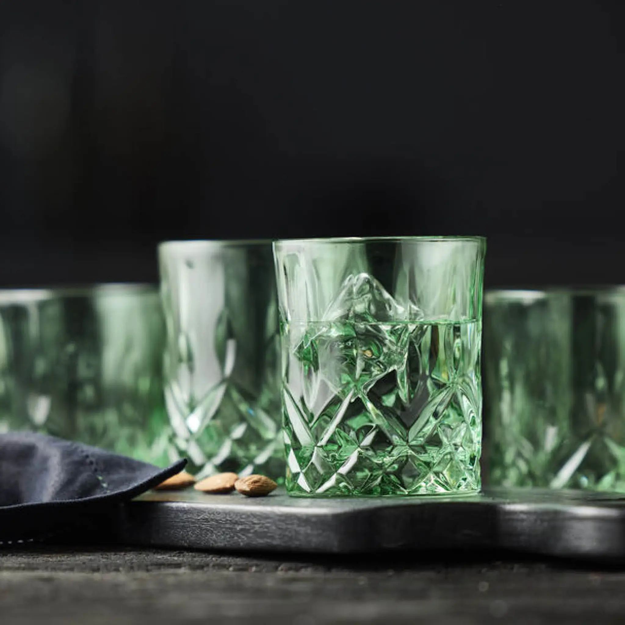 Lyngby Glas Sorrento whiskyglass 32 cl 4 stk grønn