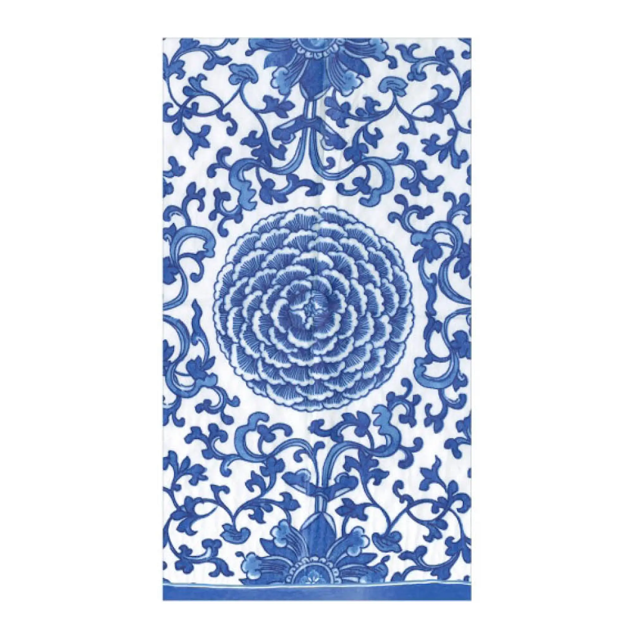 Caspari Indigo Garden servett 40x22 cm 15-pack blå/vit