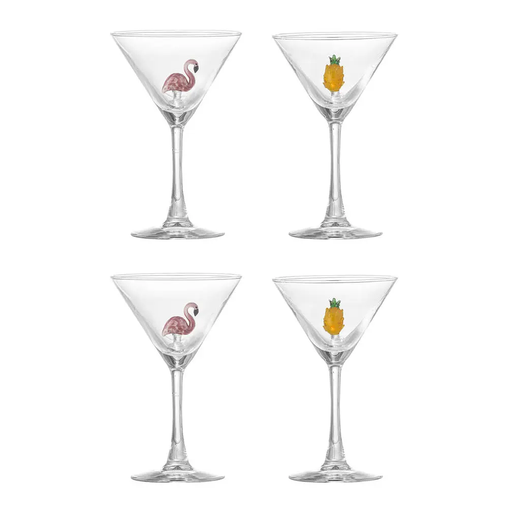 Misa cocktail-lasit 17 cl 4 kpl flamingo/ananas