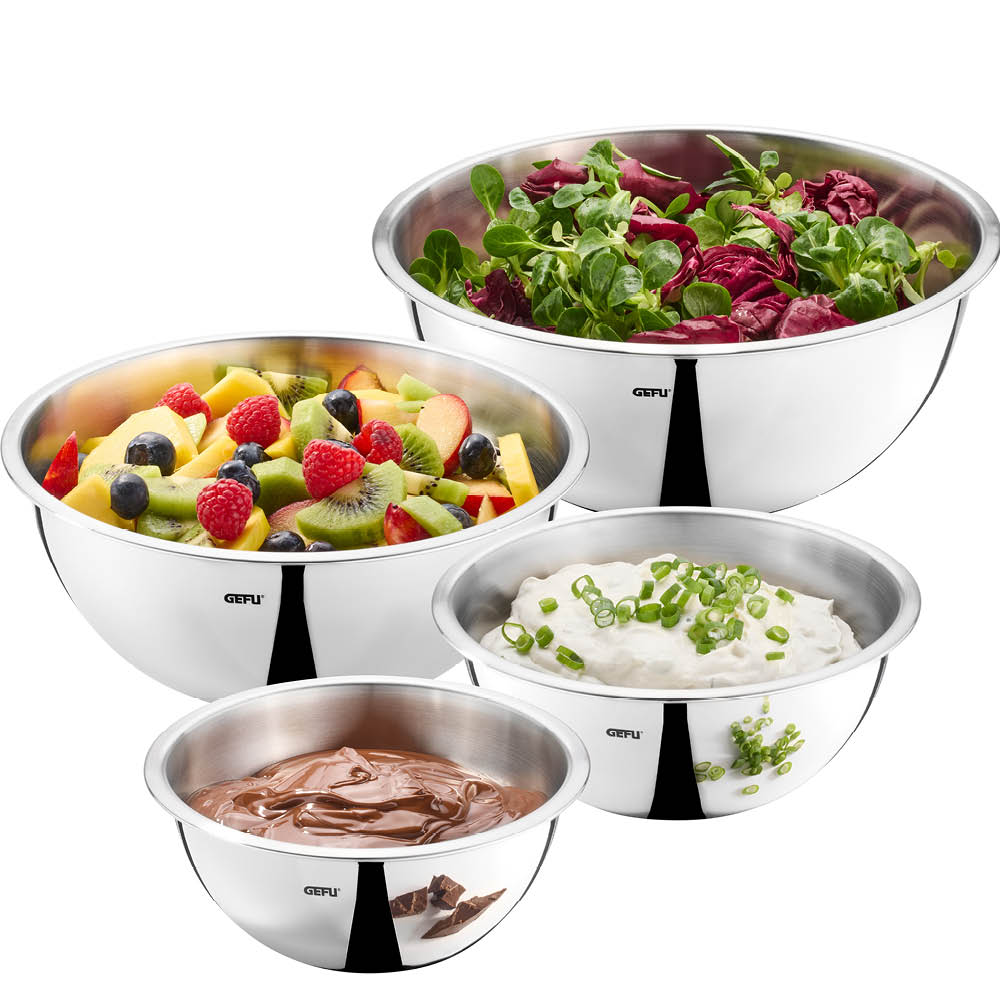Gefu Cavaro skålset 4 delar stål