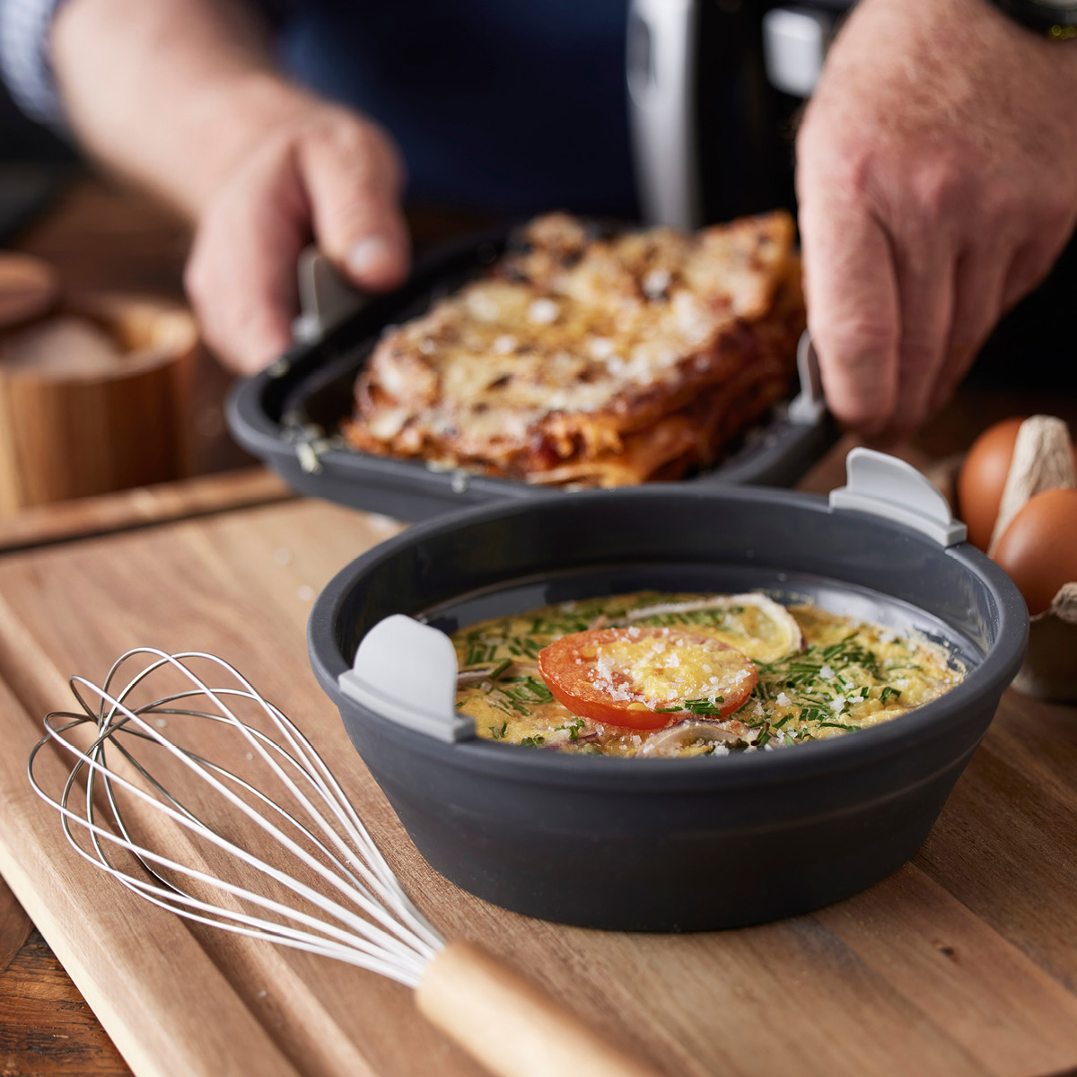 Holm Silikonform til airfryer rund 19x6 cm grå