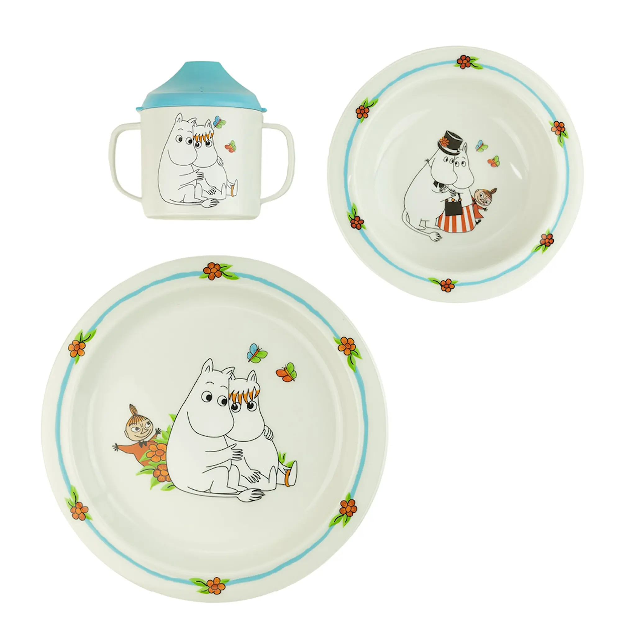 Rätt Start Muumi Lasten astiasto 3 osaa Valkoinen