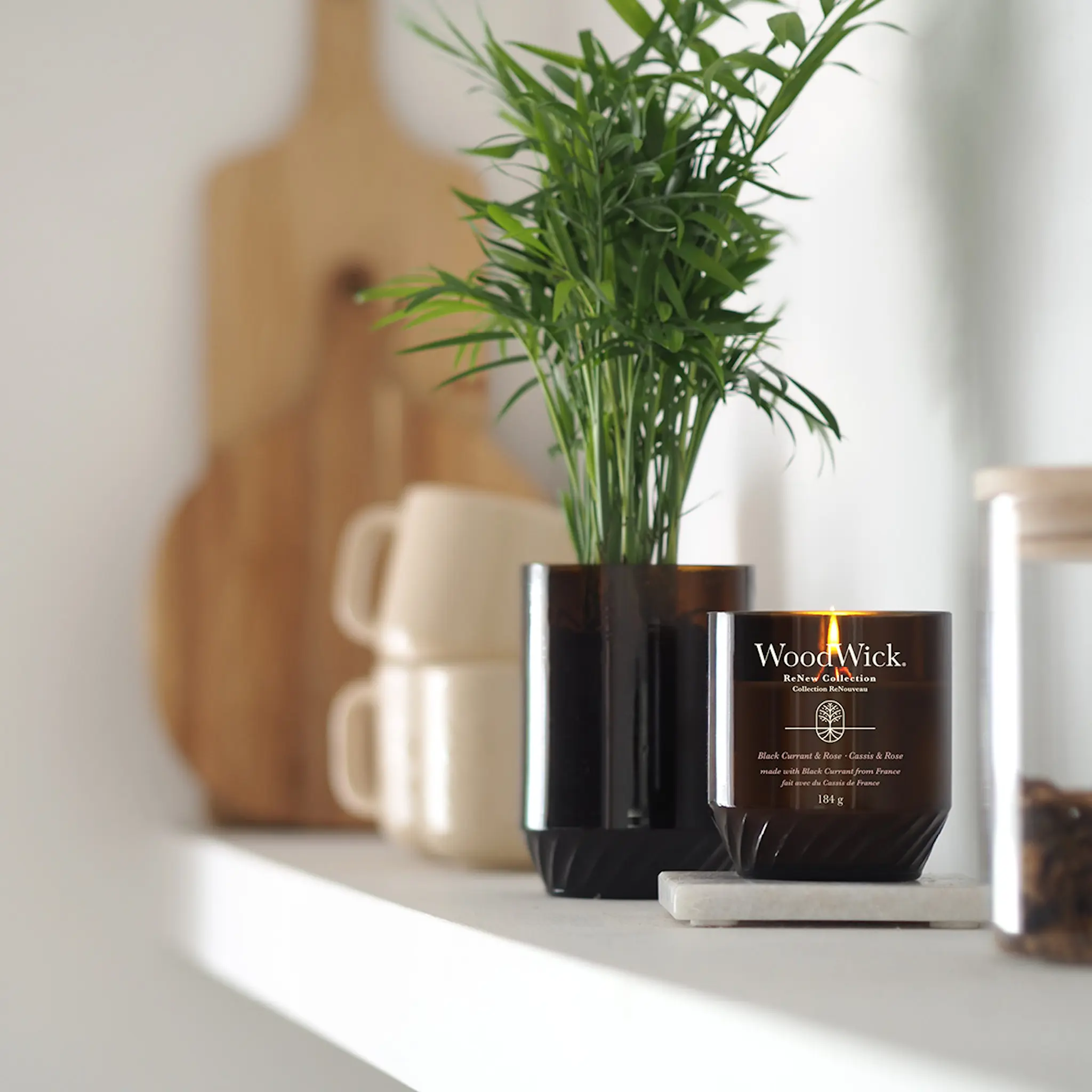 WoodWick Renew doftljus medium black currant & rose