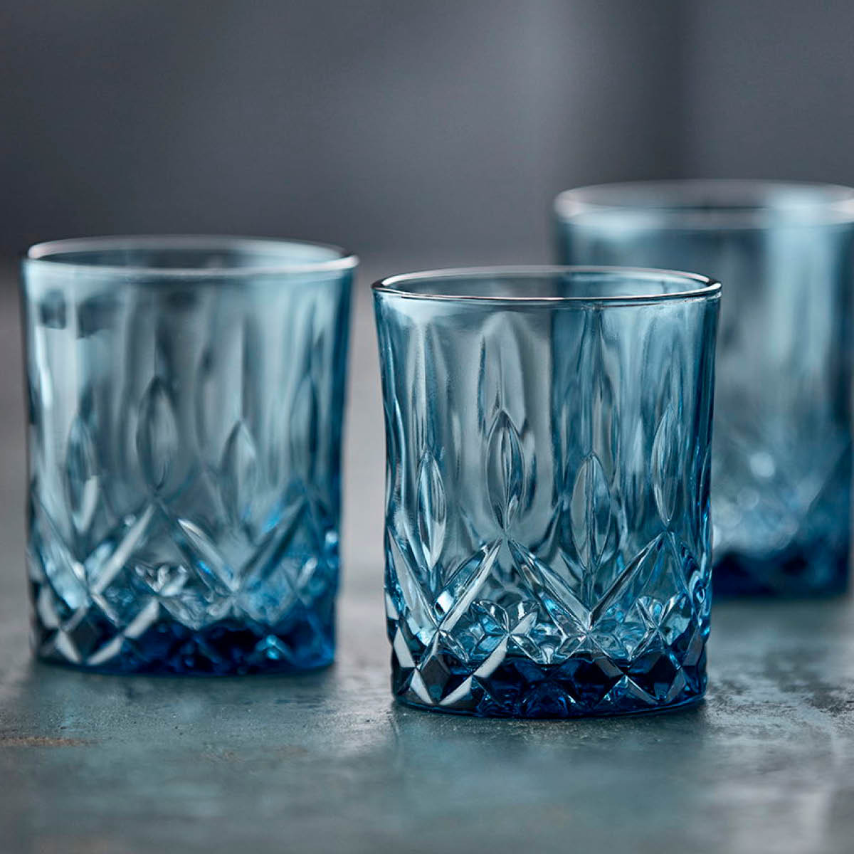 Lyngby Glas Sorrento whiskyglass 32 cl 4 stk blå