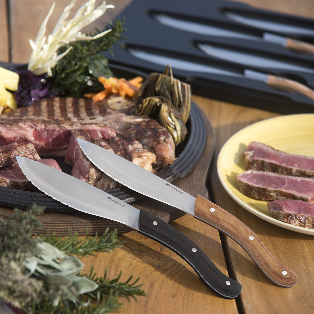 Legnoart Tomahawk Steakkniv 4-pack Pakkaträ Ljus