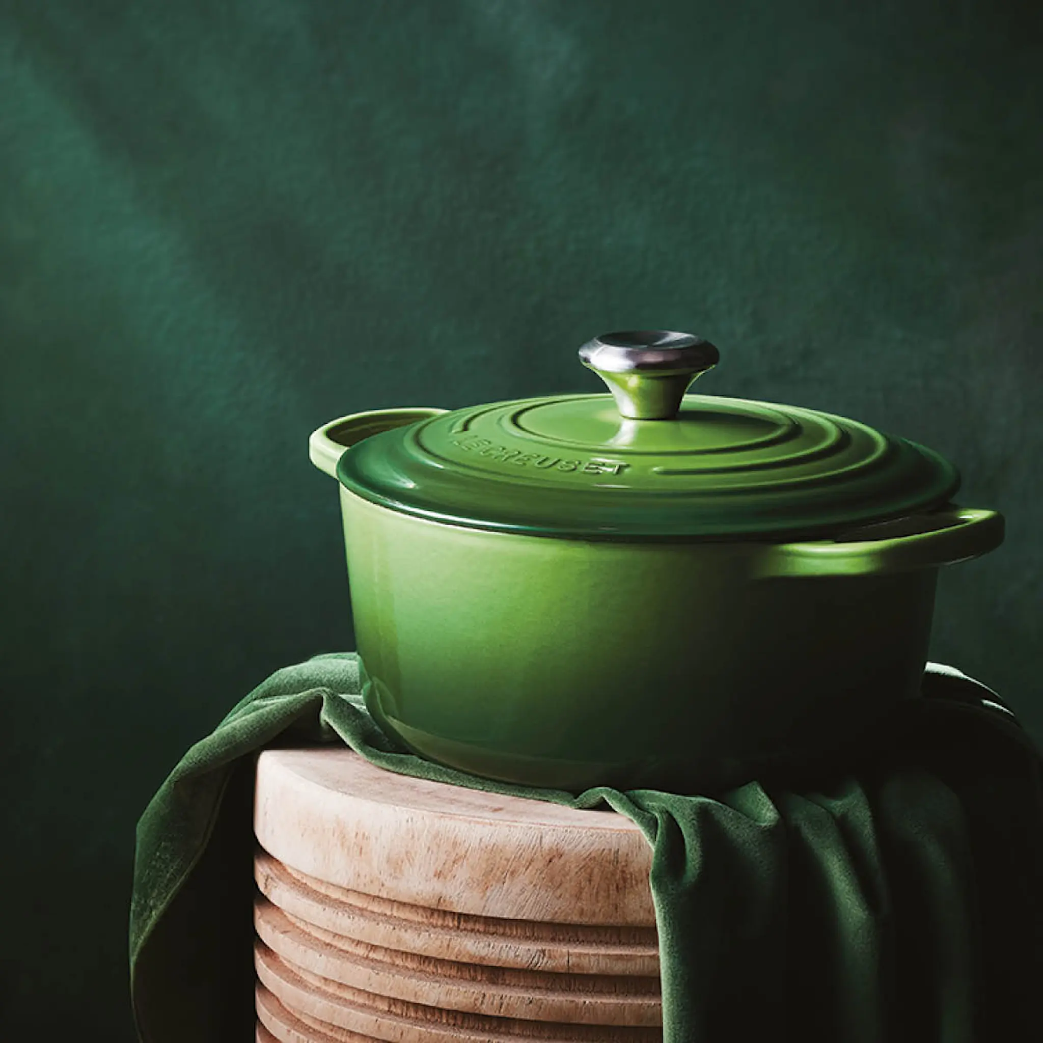 Le Creuset Signature Gjutjärnsgryta rund 24 cm 4,2 L bamboo green
