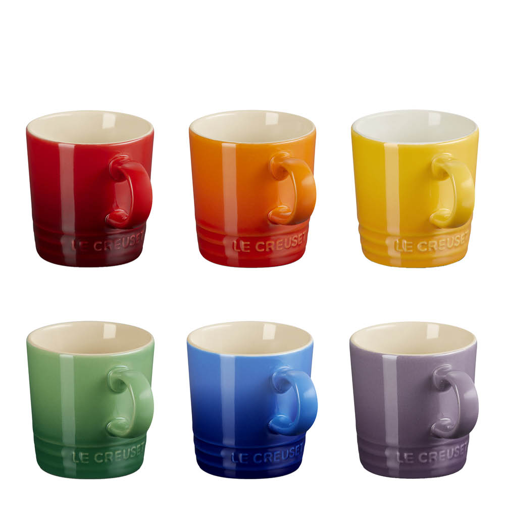 Le Creuset - Rainbow espressokuppi 10 cl 6 kpl