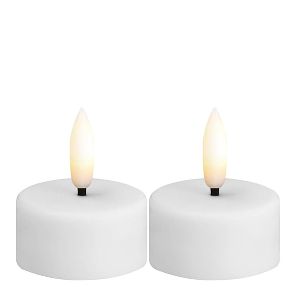 Tealight Candle LED värmeljus 2-pack 3,9x2 cm vit
