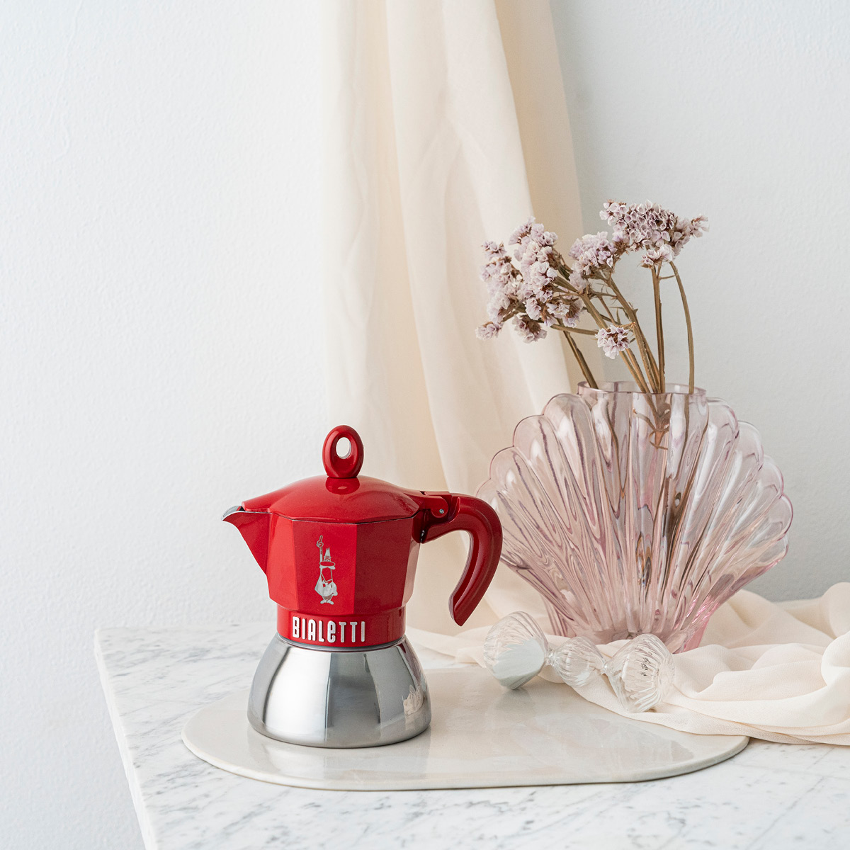 Bialetti Exclusive mokabryggare 2-koppar 10 cl induktion röd