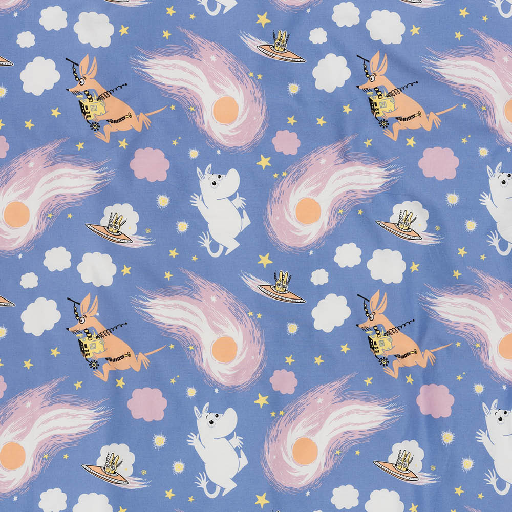 Moomin Arabia Mumin påslakanset 120x160 cm Rymdäventyr blå