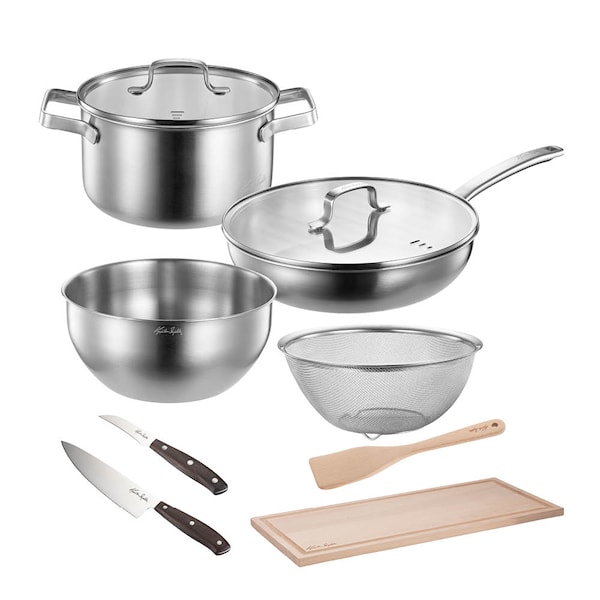 Kjartan Kit köksset startkit 8 delar stål/bok