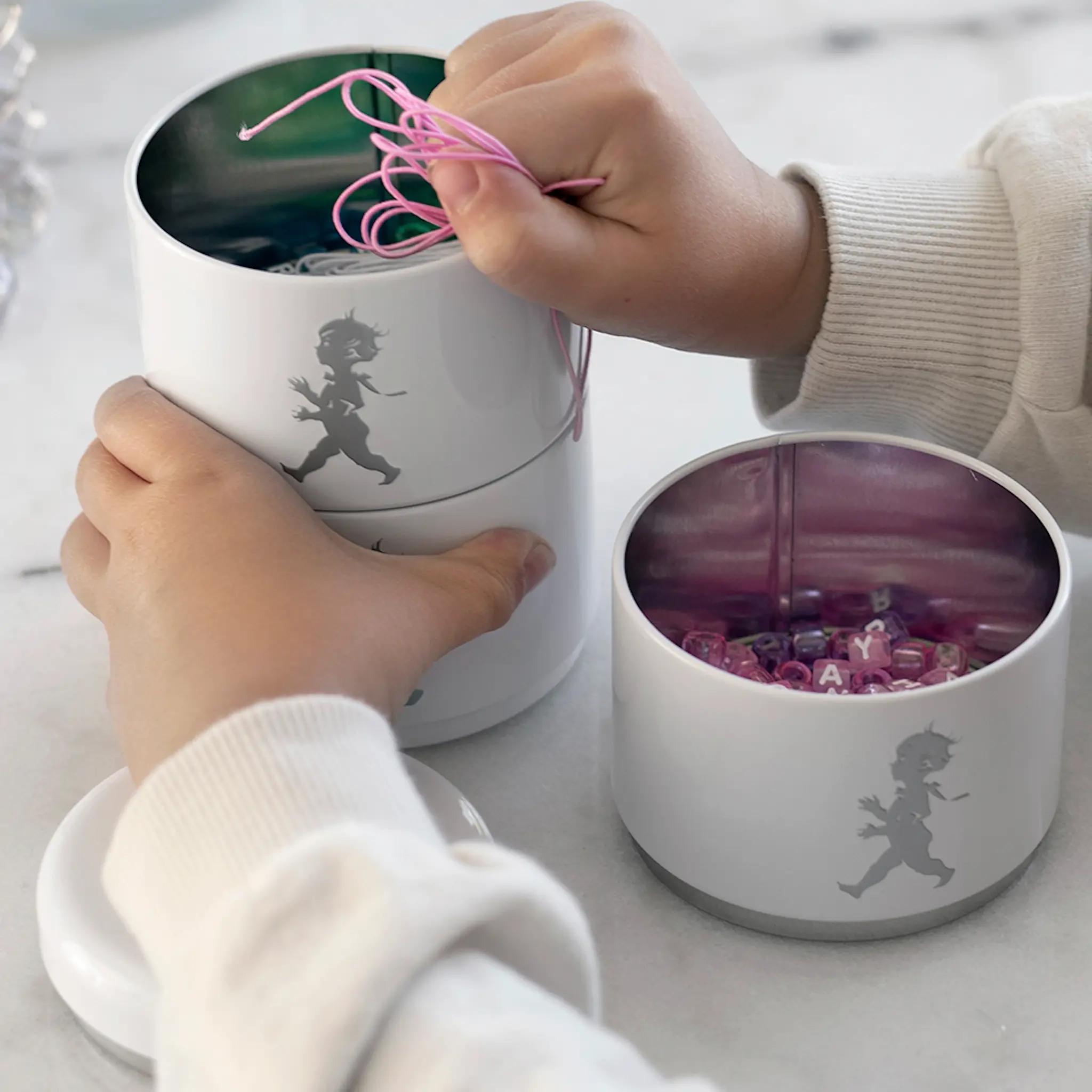 SOLSTICKAN Tredelt oppbevaringsboks hvit hover