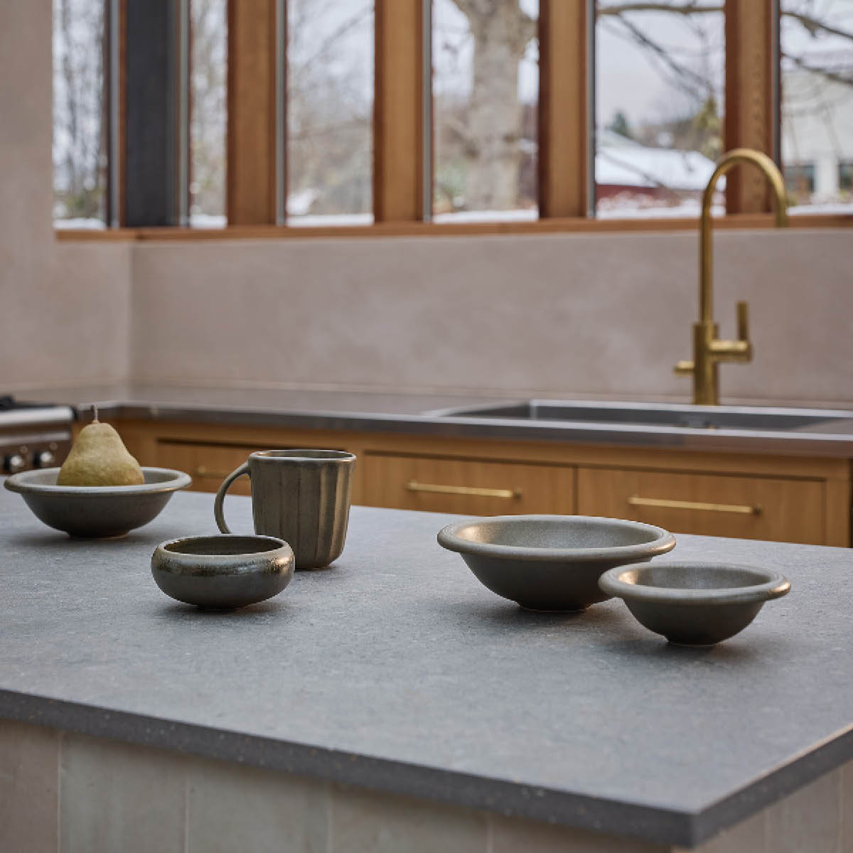 Tell Me More Elba skål S 6x18 cm grønn/brun