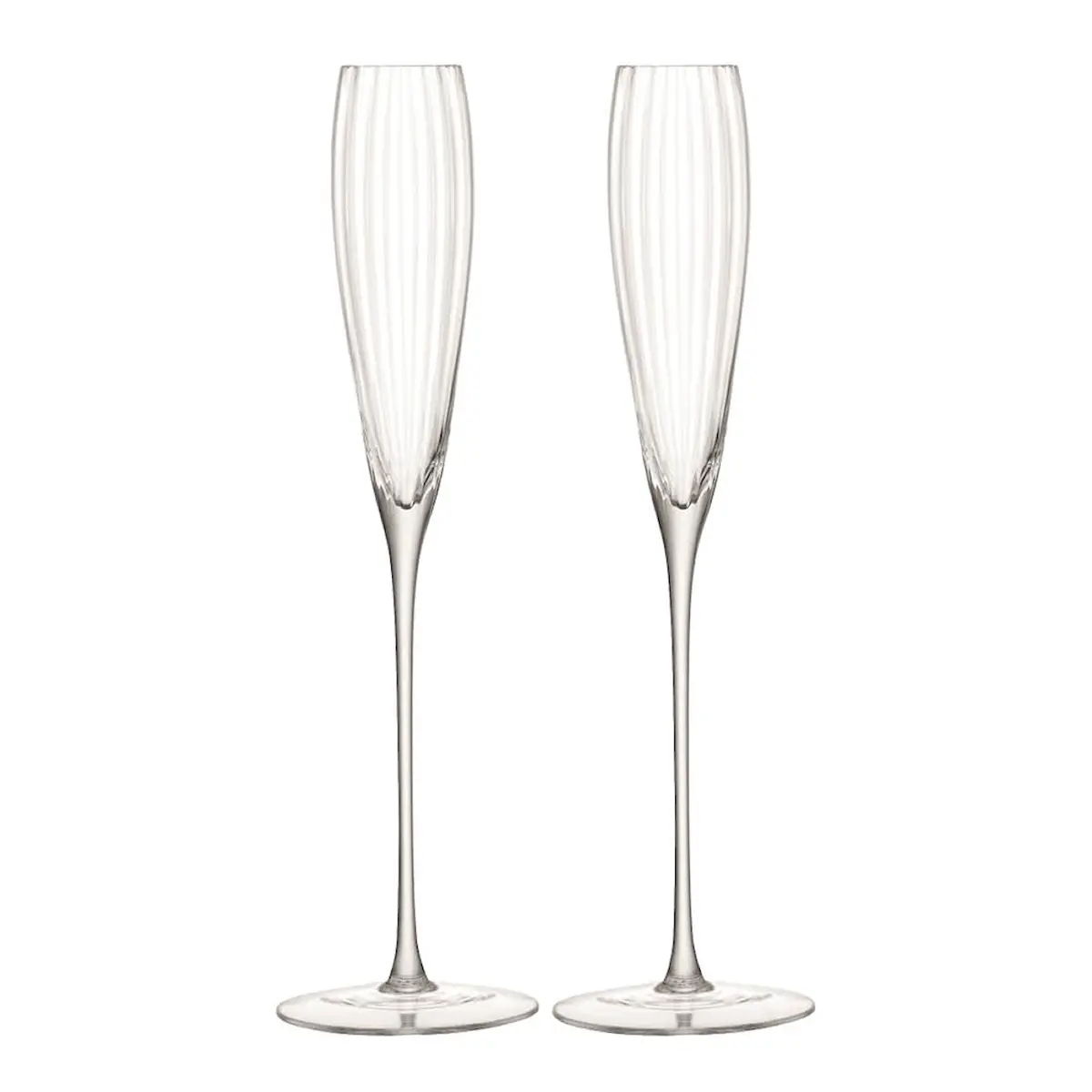 LSA International Aurelia champagneglas 16,5 cl 2-pack klar/räfflad
