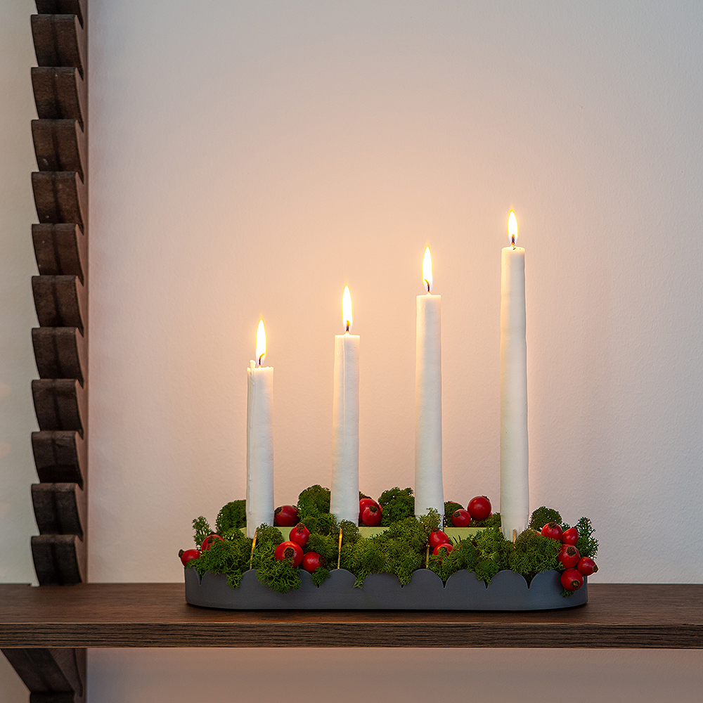 Klong Fira adventslysestake messing