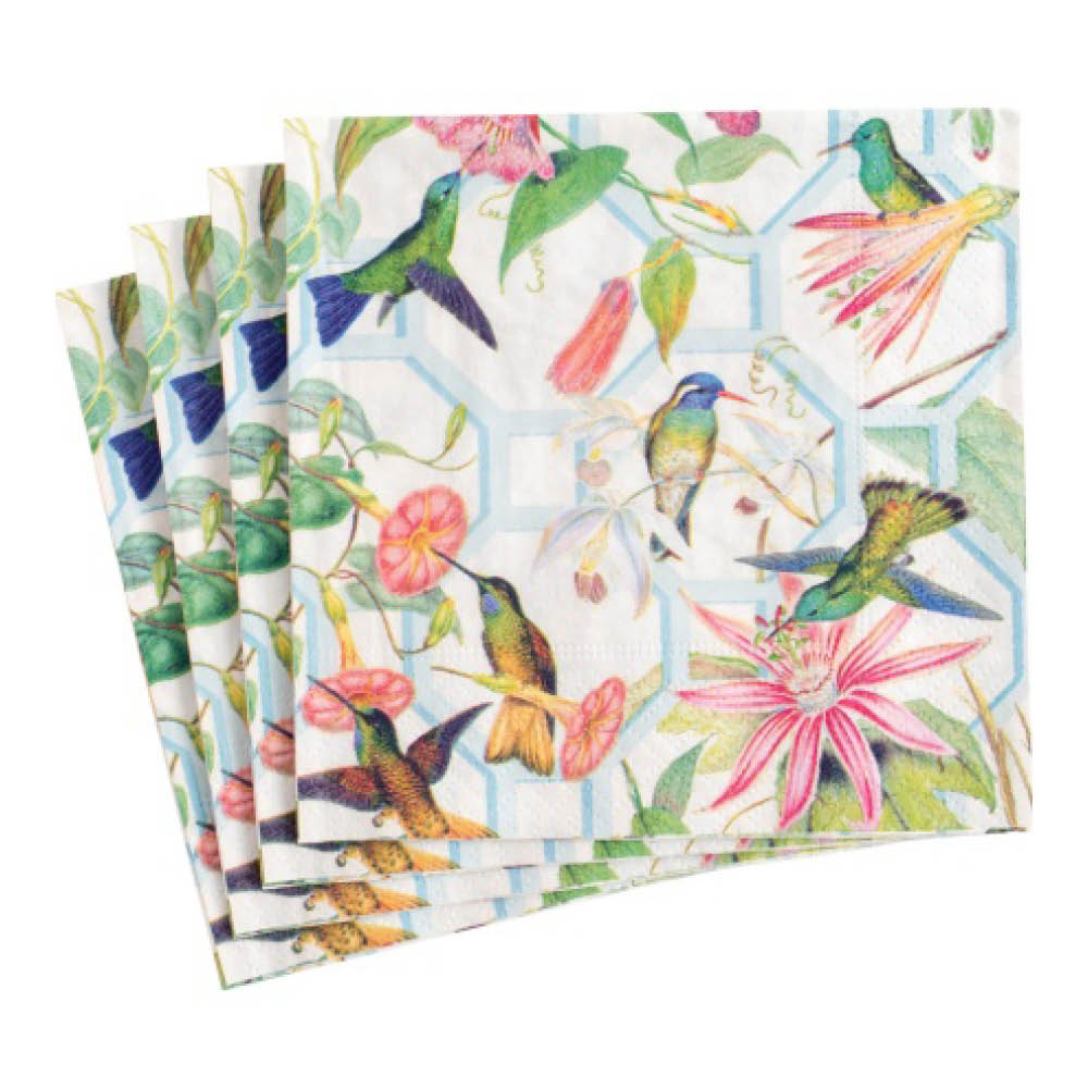 Caspari Hummingbird Trellis servett 33x33 cm 20-pack