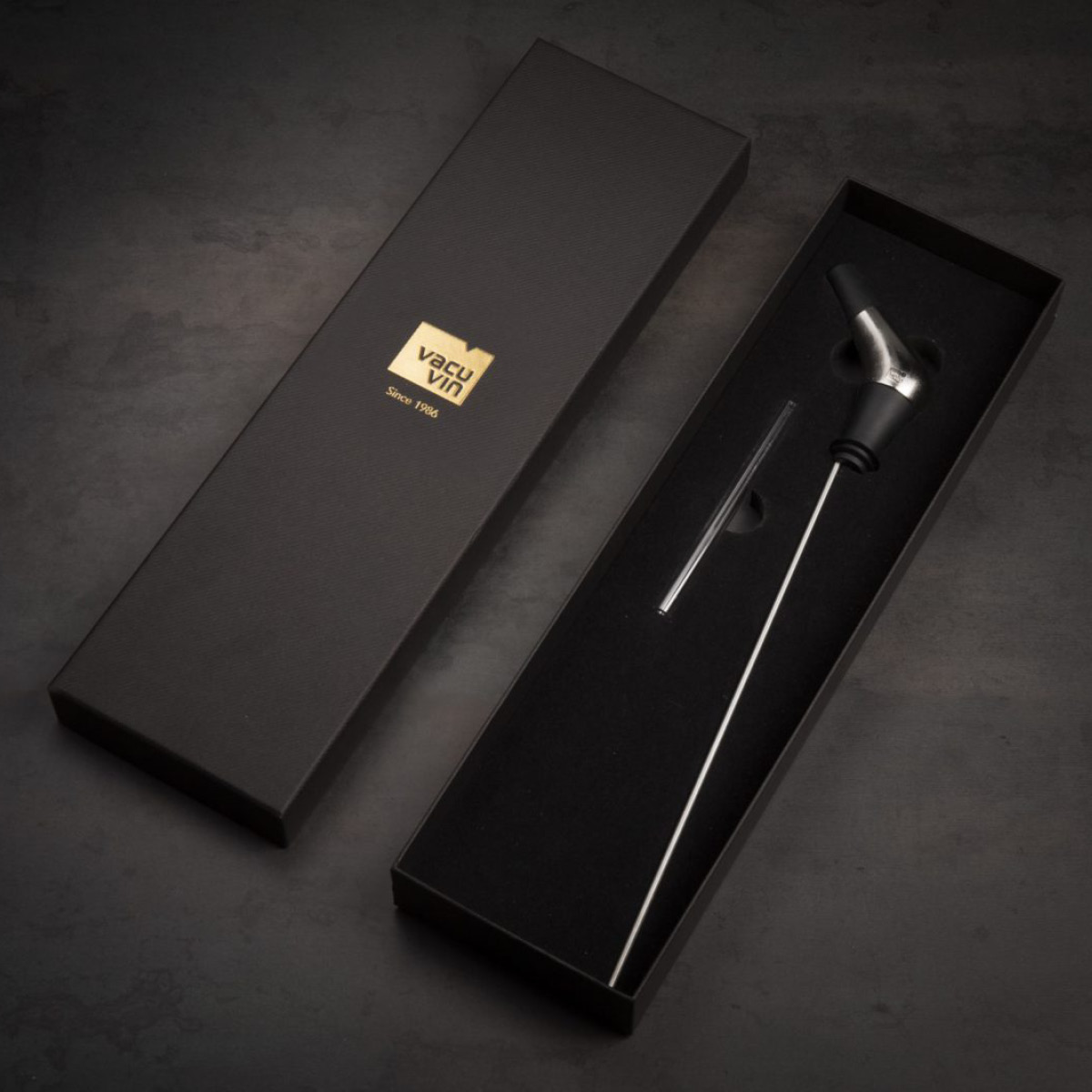 Vacu Vin Slow Wine Pourer Silver/Svart