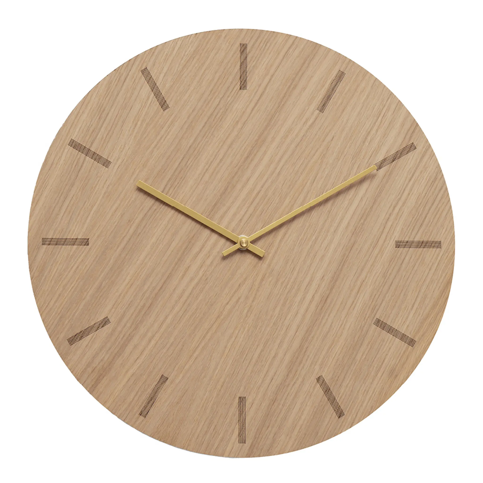 Hemverk Light Oak väggklocka 38 cm ljus ek med guldvisare