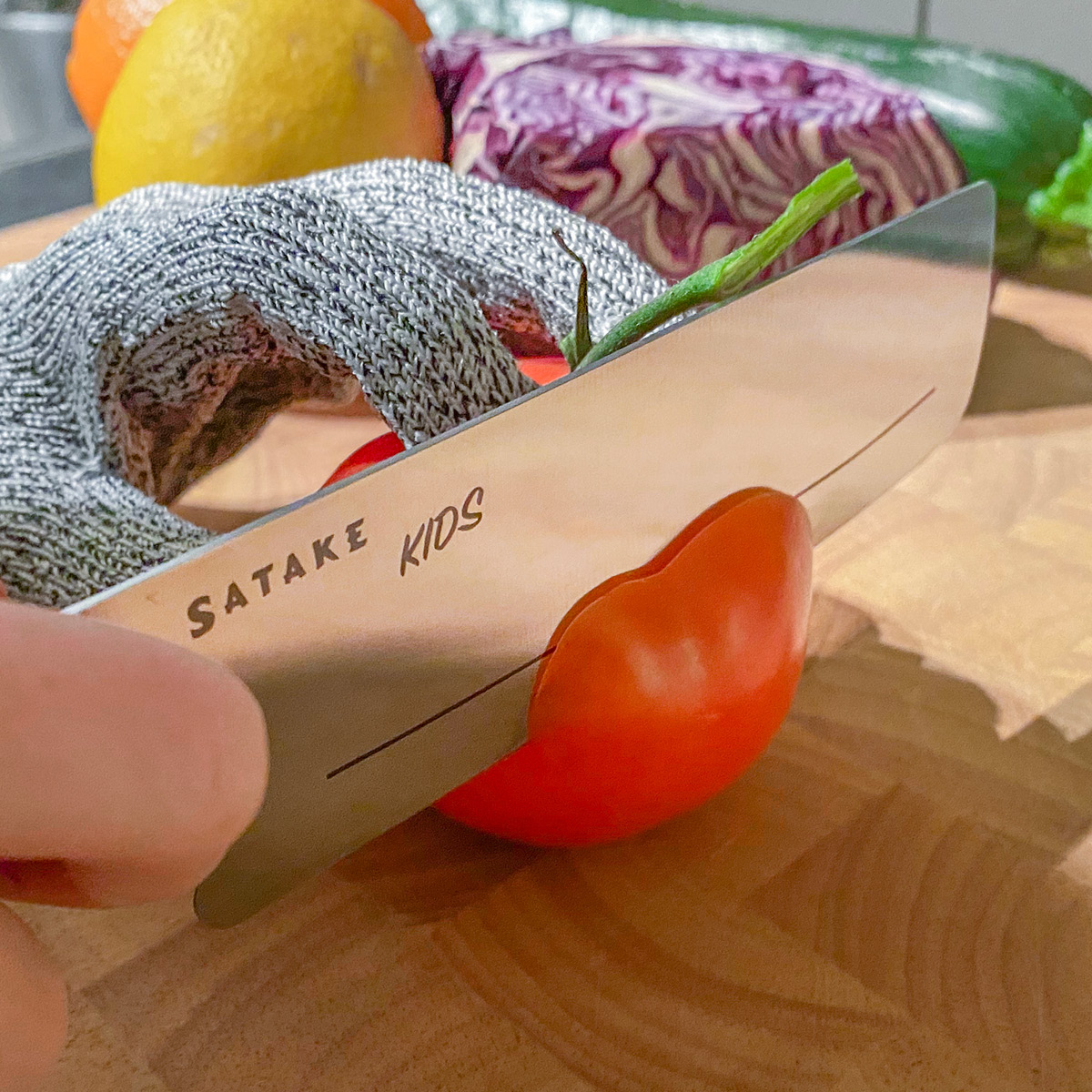 Satake Houcho barnesett 2 deler kniv/beskyttelsehanske