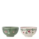 Yule skål 2-pack 50 cl grön/natur julmotiv