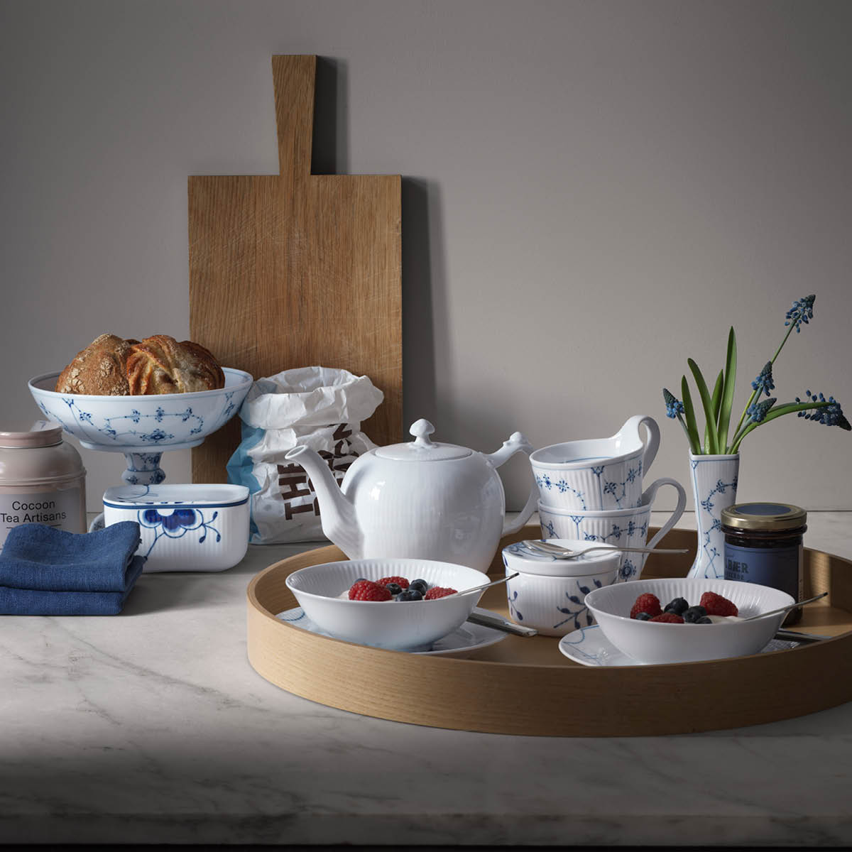 Royal Copenhagen White Fluted Skål 35 cl 16 cm 2-pack