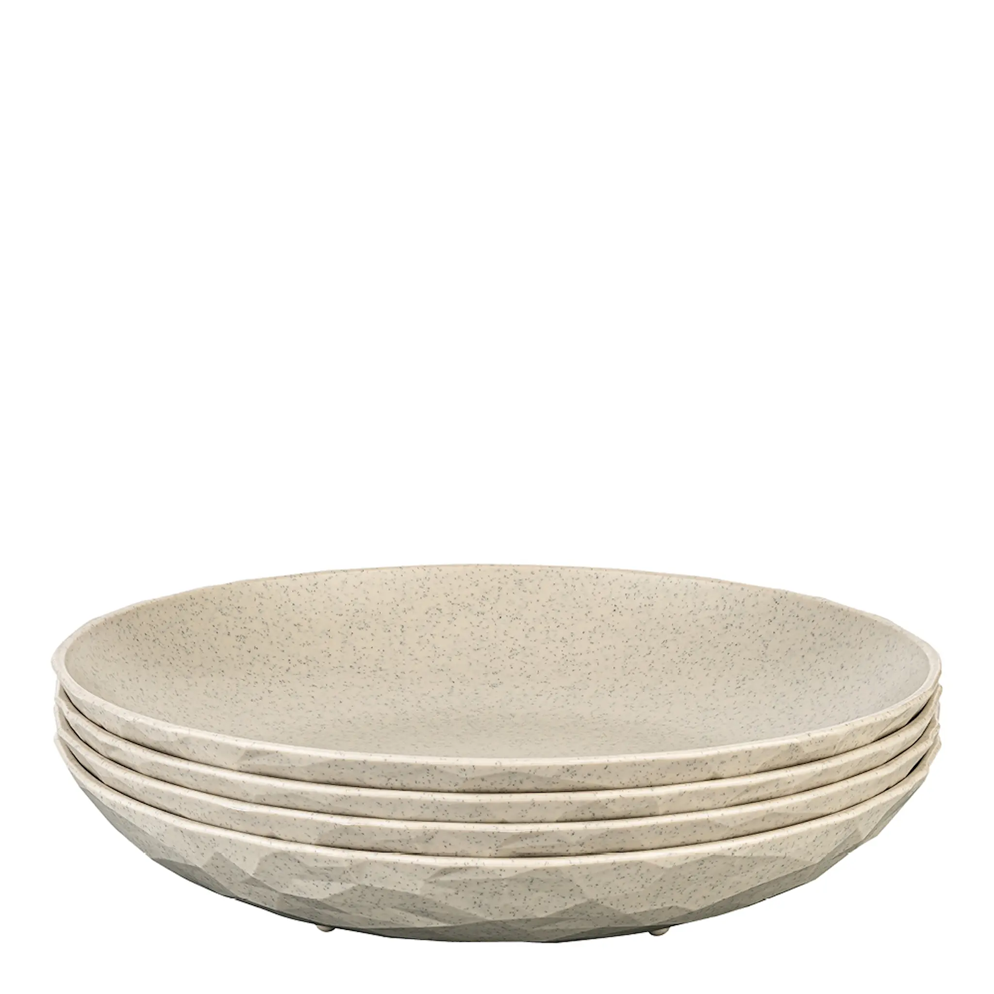 Koziol Club djup tallrik 22 cm 4-pack biocirkulär termoplast beige