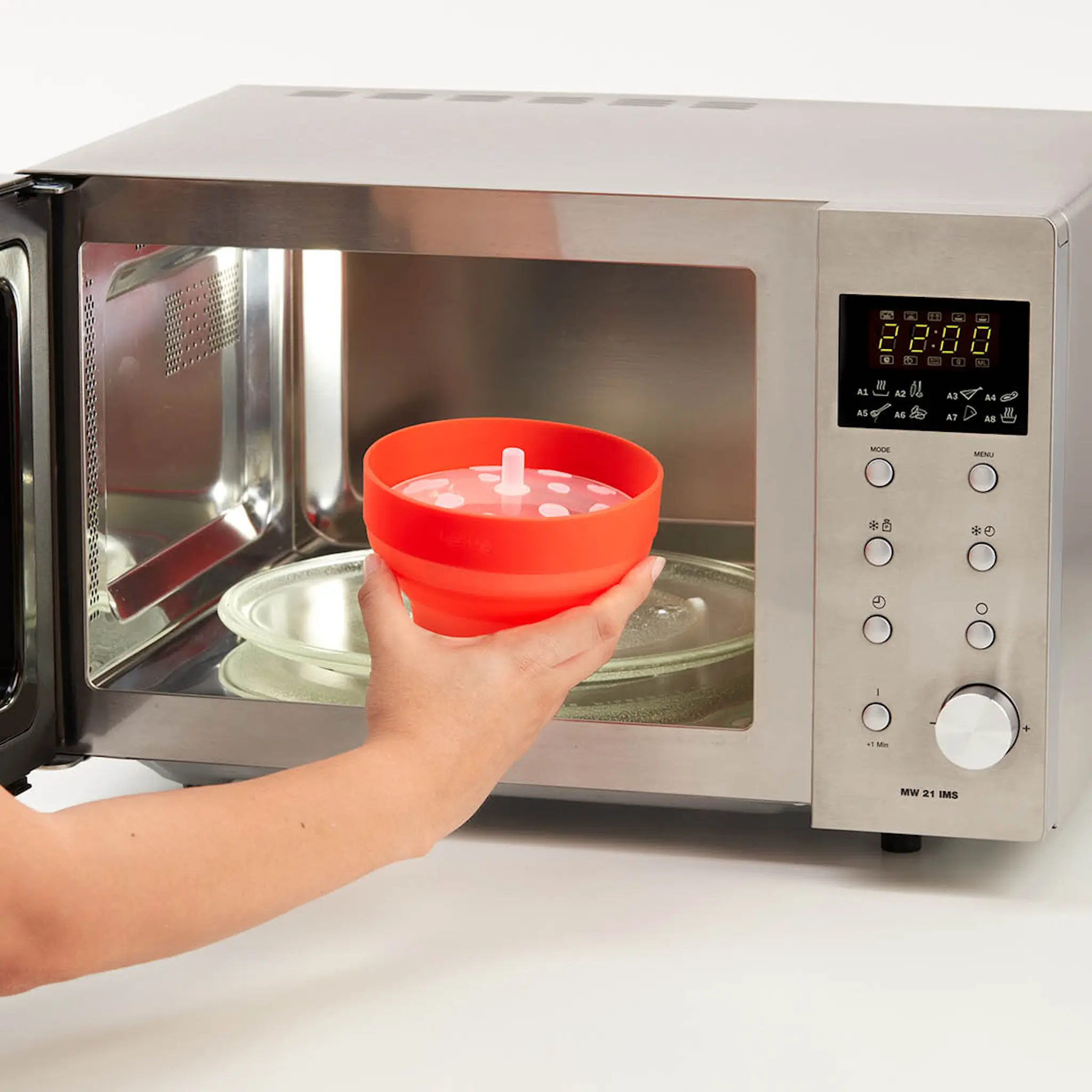 Lékué Popcornmaker för mikrovågsugn 0,7 L 2-pack röd