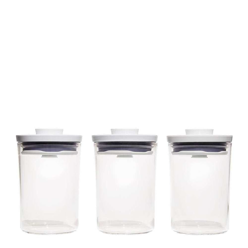 Oxo POP oppbevaringsboks rund 3 stk 0,6L