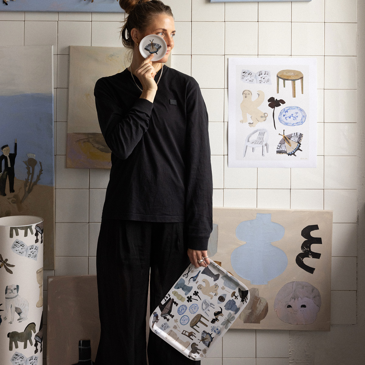 Åry Cervera x Emilia Ilke bricka 36x28 cm Ltd beige