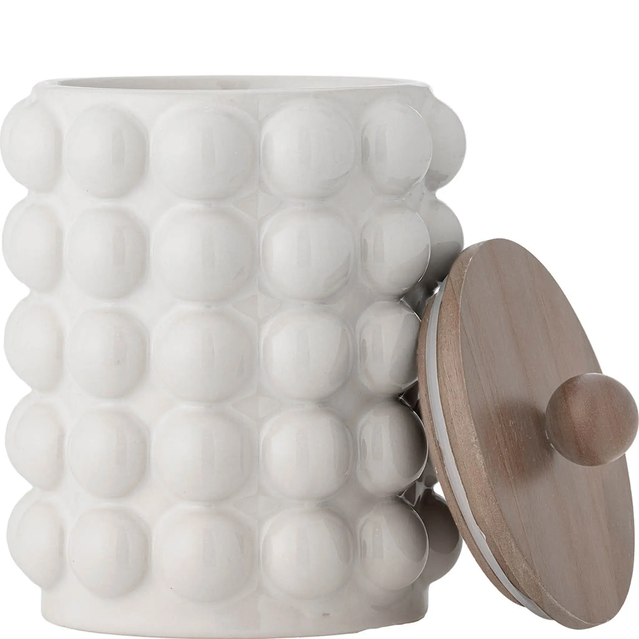 Bloomingville Burk med lock Madge 130 cl vit