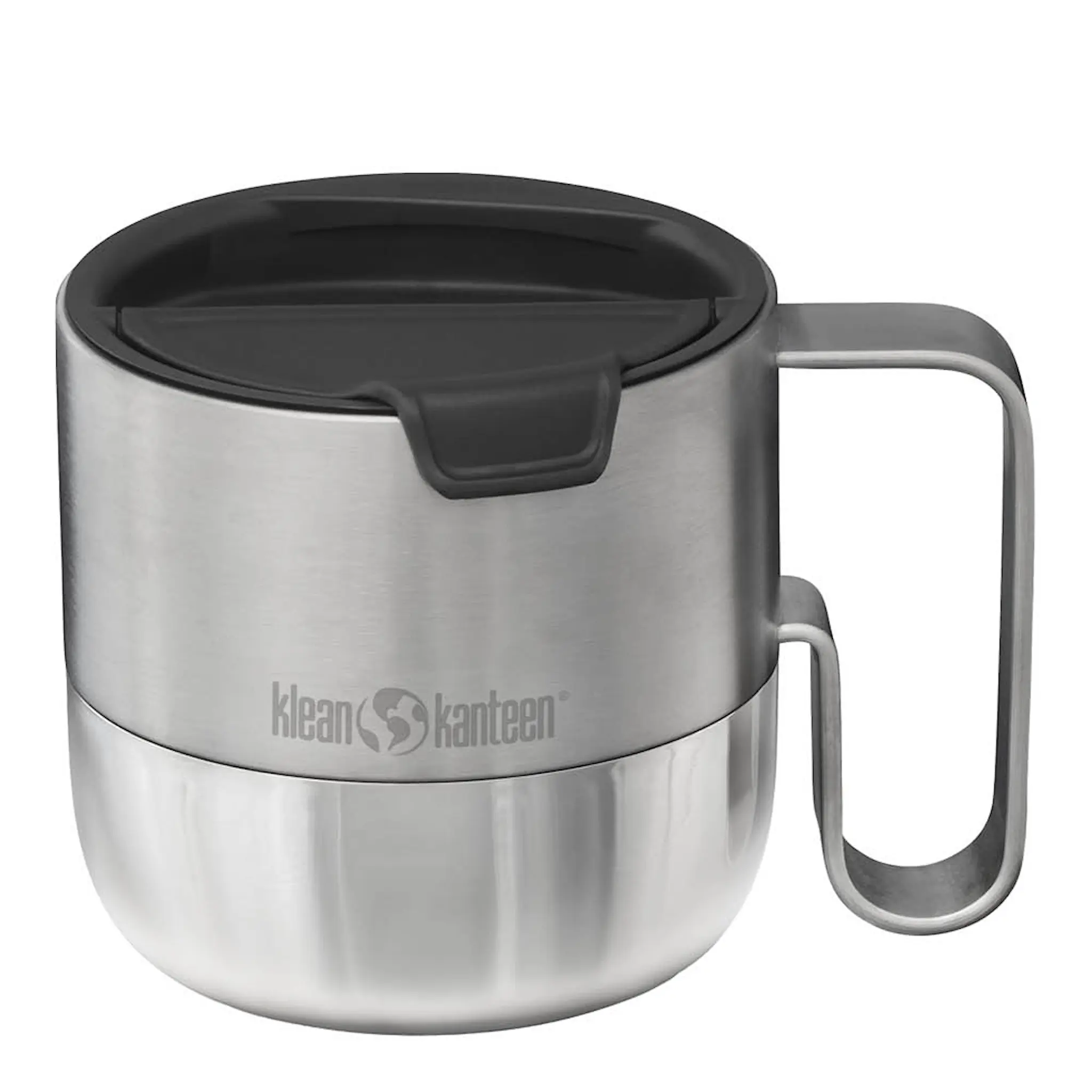 Klean Kanteen Rise mugg 41 cl med fliplock borstat stål