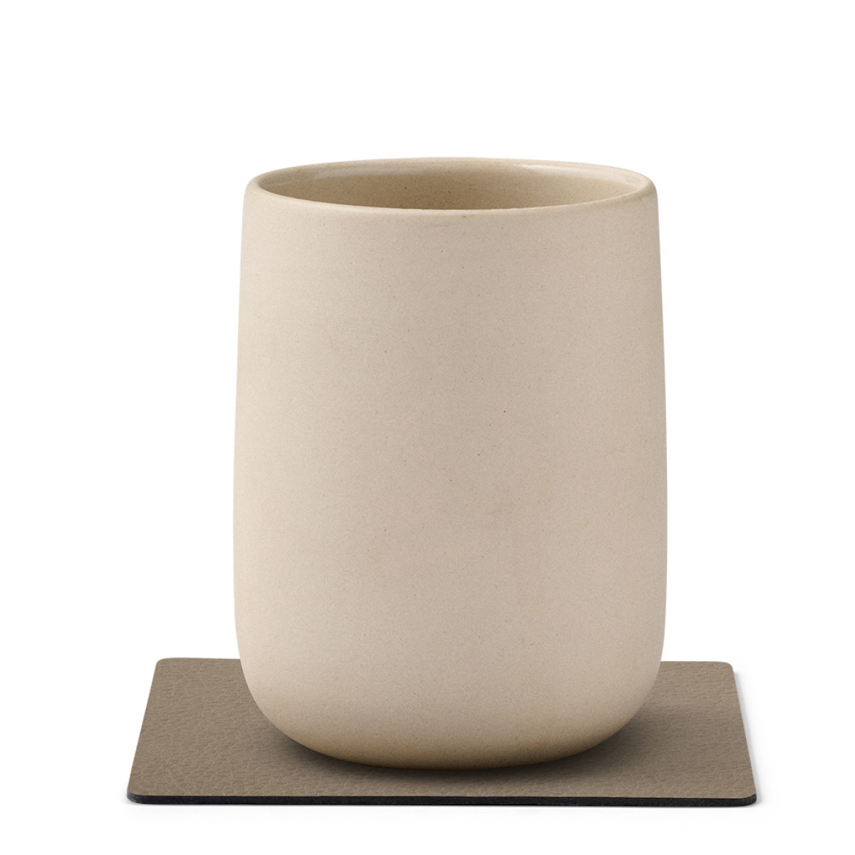 LIND DNA Leather Serene Square glassunderlag 10x10 cm mole grey