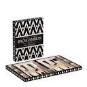 Lackerad backgammon svart