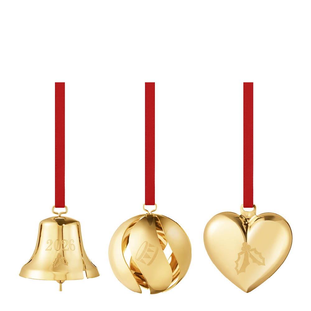 Georg Jensen - 2026 Joulukoriste 25,2 cm 3 kpl Kulta