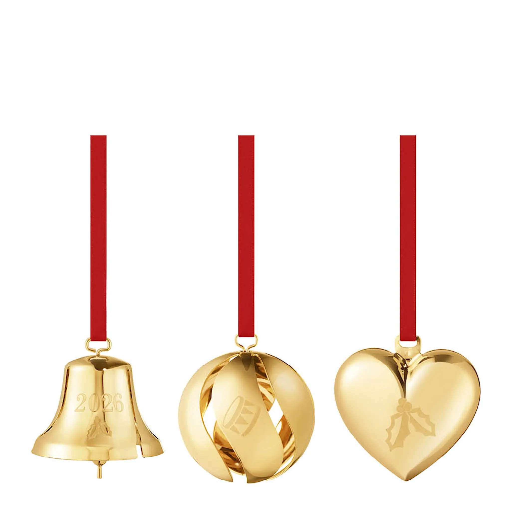 Georg Jensen 2026 ornamentset 25,2 cm 3-pack guld